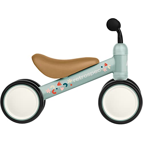 Retrospec Cricket Baby Walker Balance Bike with 4 Wheels for Ages 12-24 Months - Toddler Bicycle Toy for 1 Year Old’s - Ride On Toys for Boys & Girls