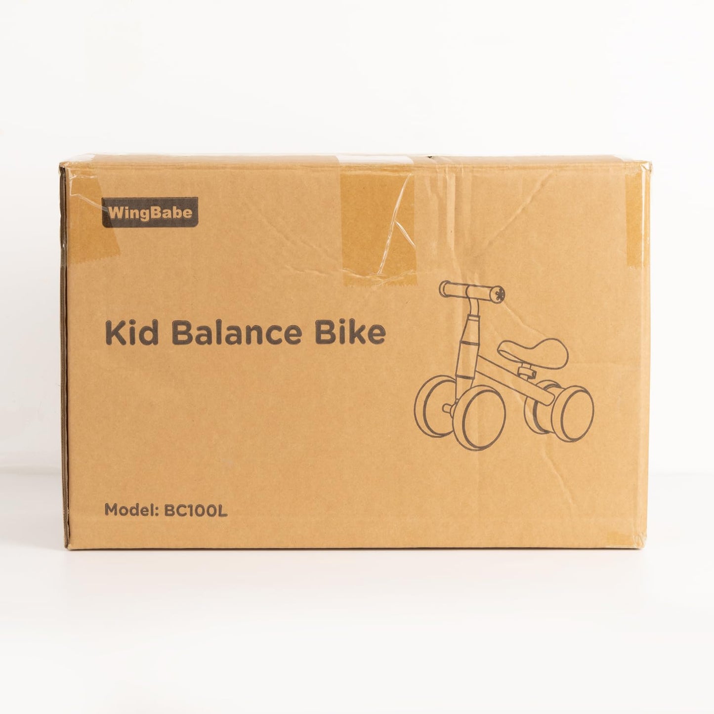 WINGBABE Colorful Lighting Baby Balance Bike for 1 Years Old Boys Girls, 10-24 Month Toddler Balance Bike with Adjustable Seat & 4 Silence Wheels, Baby Bike Toddler Bike for First Birthday Gifts