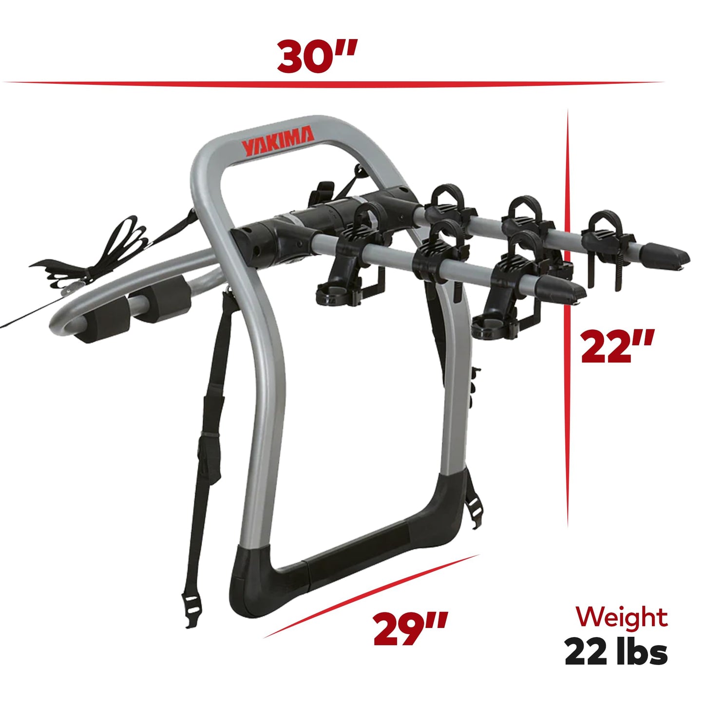 Yakima HalfBack 3 Bike Trunk Mount Rack, Deluxe Bicycle Carrier for Car, SUV, Sedan, Gray