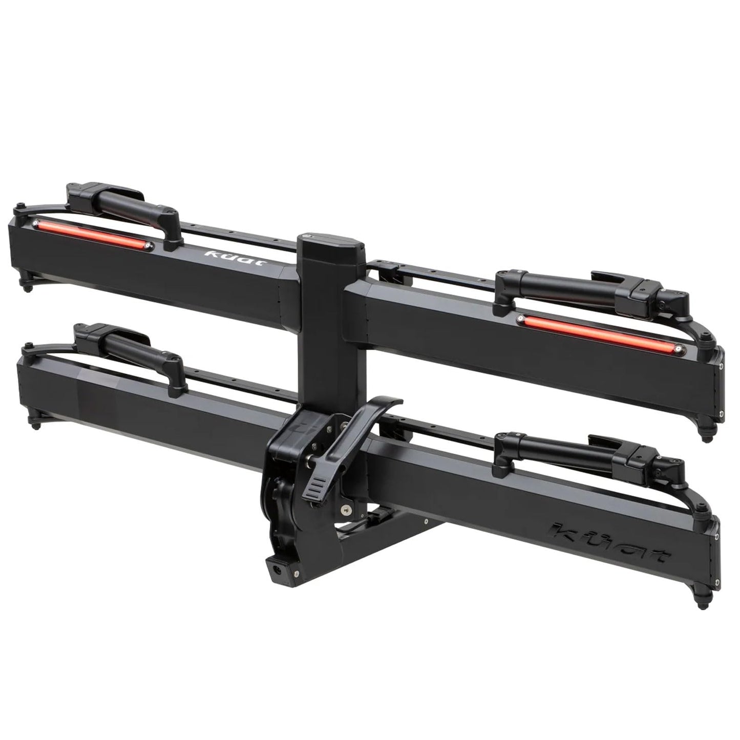 KUAT 1.25" Piston Pro X LED Dual Ratchet Hitch Rack - Secure Rugged Kashima-Coated Portable Foldable Easy-to-Use No Frame Contact 2-Bike Hauling Platform with 53" Max Wheelbase & 5" Max Tire Width