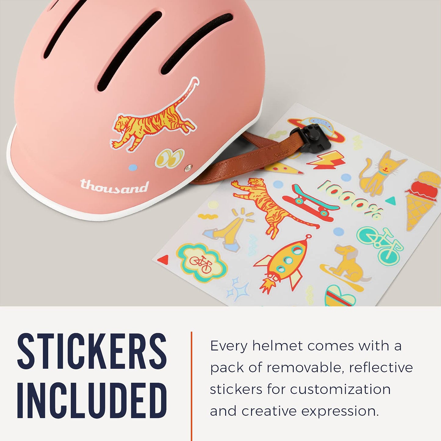 Thousand Jr. Kids Helmet & Bell - Children's Helmet Certified for Bike, Skateboard, Roller-Skate - Boys and Girls Bike Helmet with Matching Kids Bell Included