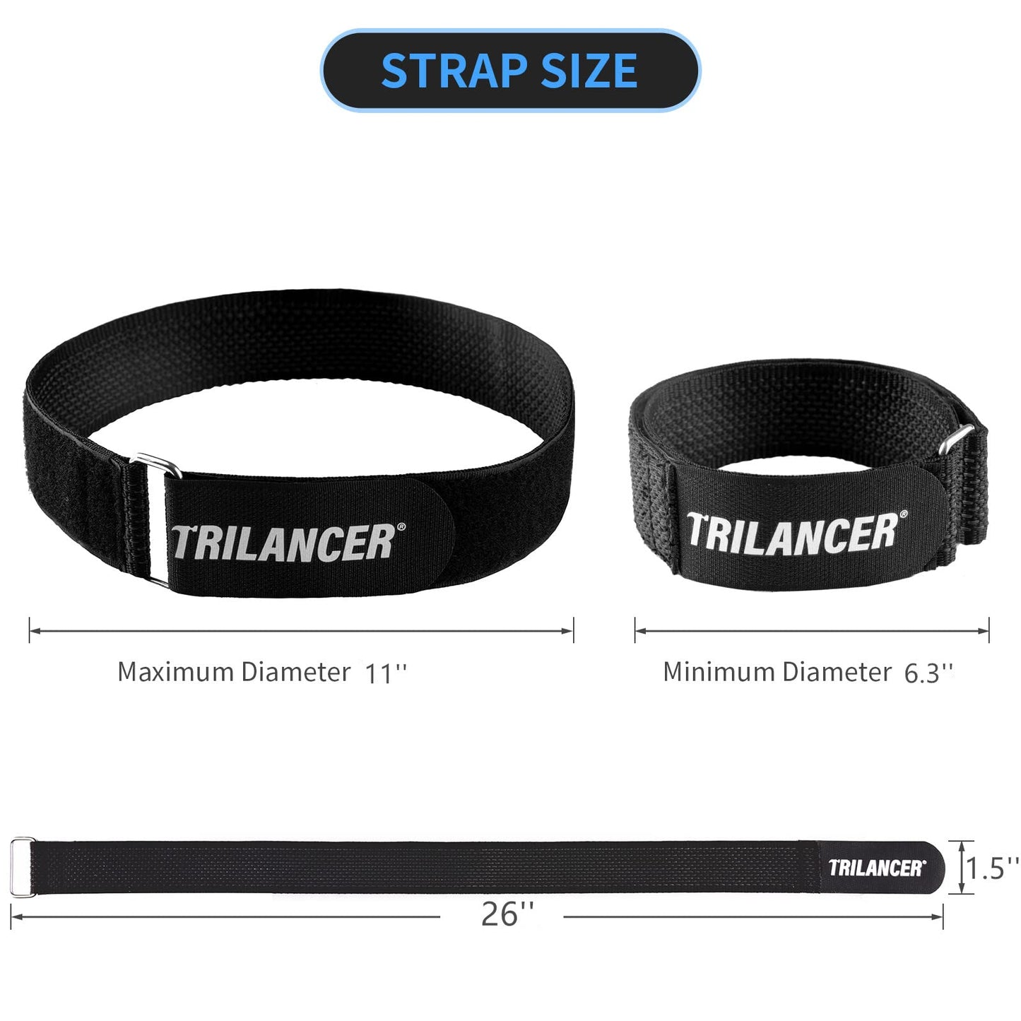 Bike Rack Straps, 4-Pack Trilancer Adjustable Bike Wheel Stabilizer Strap with Hook and Loop for Car and Wall Mount, for Transportation and Storage (26'' x 1.5'')