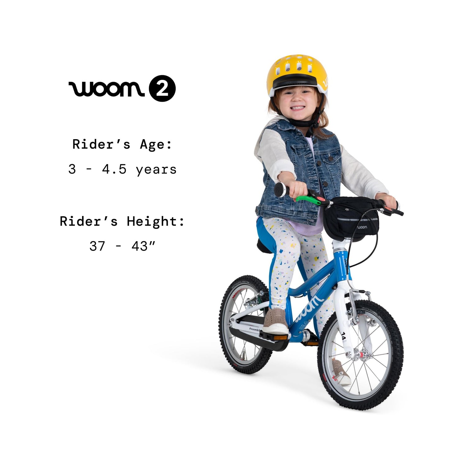 woom 2 Children’s Bicycle for Toddlers & Kids 3-4.5 Years Old, 14-Inch Wheels, Lightweight Bike with Handbrake & Chain Guard, Boys & Girls - Red