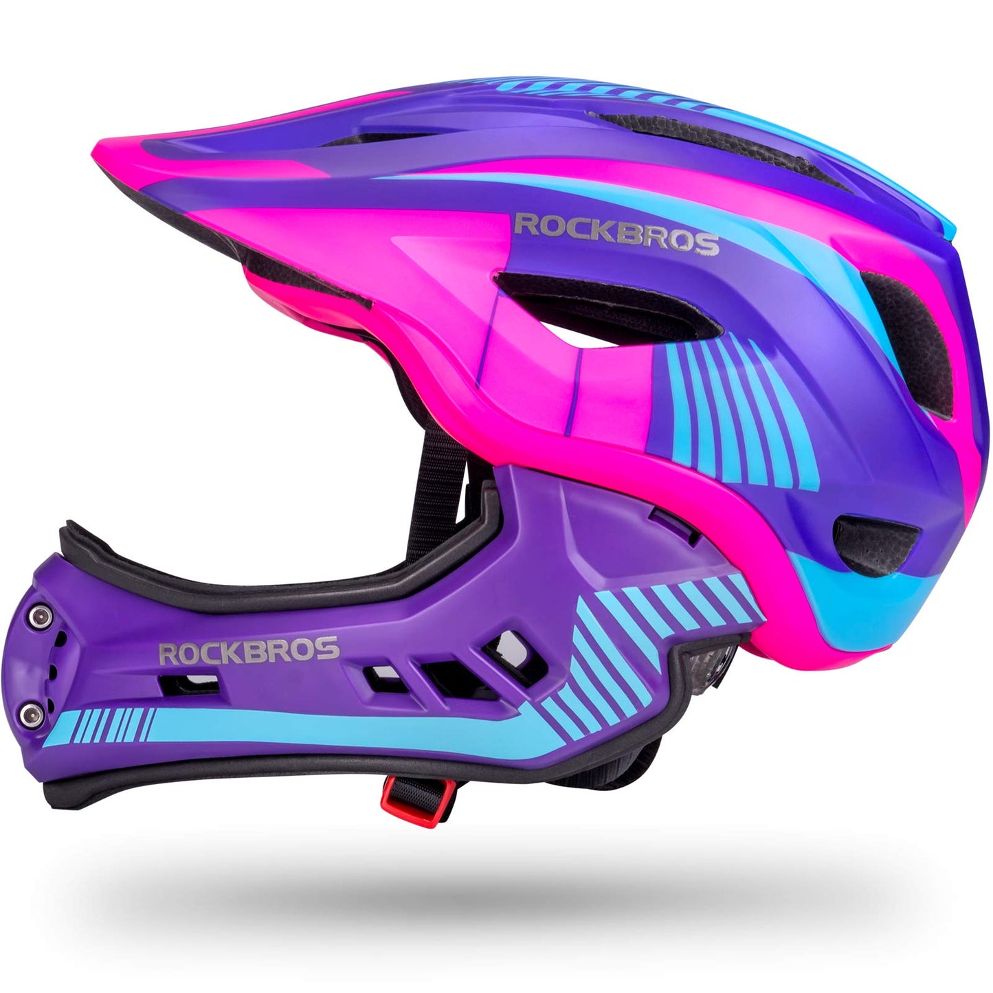 ROCKBROS Kids Full Face Helmet Kids Bike Helmets Lightweight Toddler Mountain Bike Helmet Detachable for MTB BMX Skating Cycling Scooter Safety Bicycle Helmets for Youth Child Boys Girls Ages 3-16