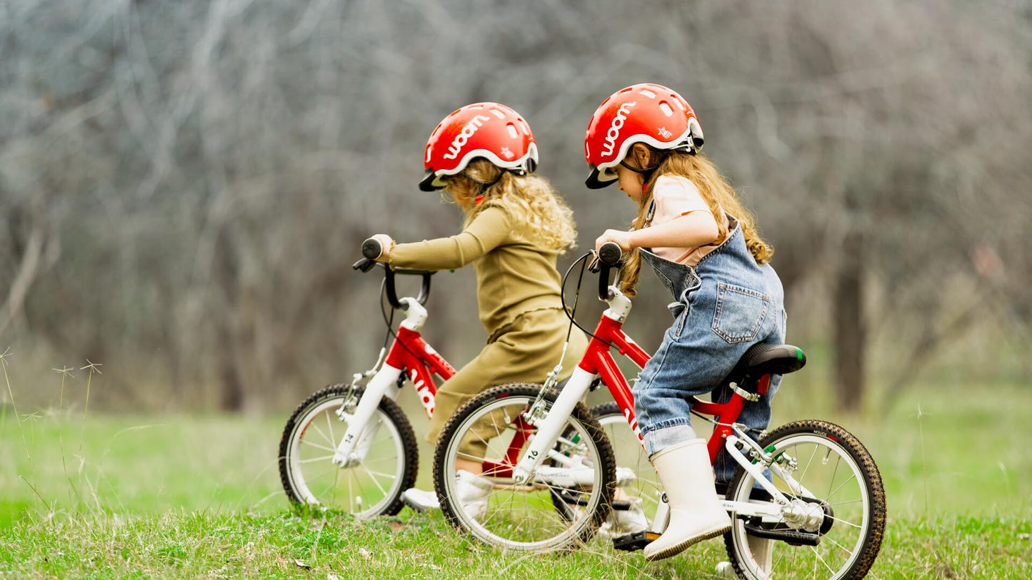 woom 3 Children’s Bicycle for Kids 4-6 Years Old, 16-Inch Wheels, Lightweight Bike with Handbrake, Steering Limiter & Chain Guard, Boys & Girls - Red
