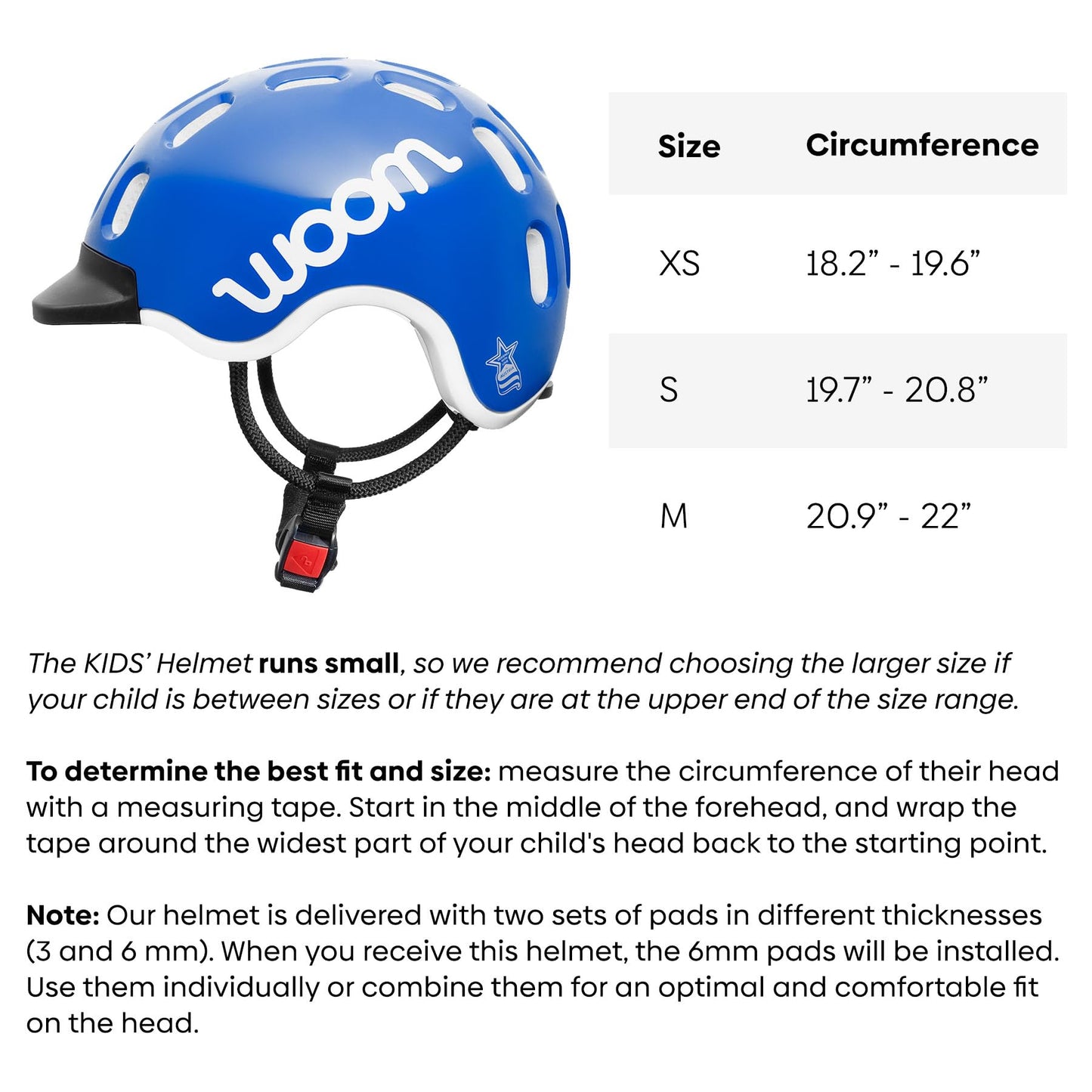 woom Kids’ Bike Helmet, Adjustable Children's Pinch-Free Helmet for Roller Skating & Scooting, Safe Bicycle & Cycling Helmet for Boys & Girls (1-14 Years Old) - Sky Blue - Small