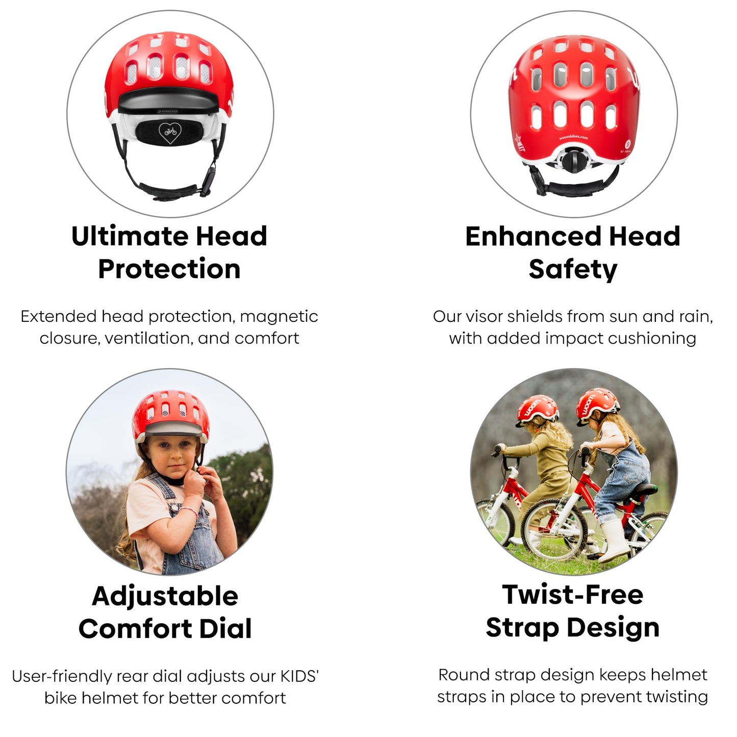 woom Kids’ Bike Helmet, Adjustable Children's Pinch-Free Helmet for Roller Skating & Scooting, Safe Bicycle & Cycling Helmet for Boys & Girls (1-14 Years Old) - Sky Blue - Small