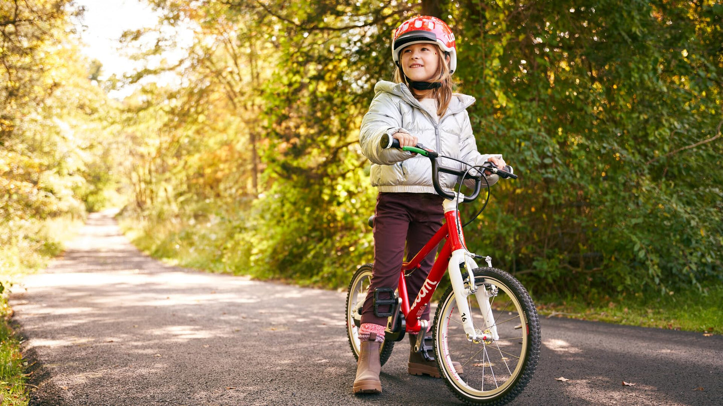 woom 3 Children’s Bicycle for Kids 4-6 Years Old, 16-Inch Wheels, Lightweight Bike with Handbrake, Steering Limiter & Chain Guard, Boys & Girls - Red