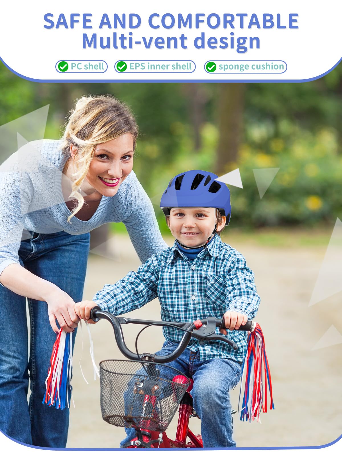 XJD Toddler Helmet Kids Bike Helmet Baby Multi-Sport Adjustable Skateboard Helmet for Kids Boys Girls Infant Helmet Lightweight for Age 1 and Older (Blue, X-Small: 18.11"-20.08" / 46-51 cm)