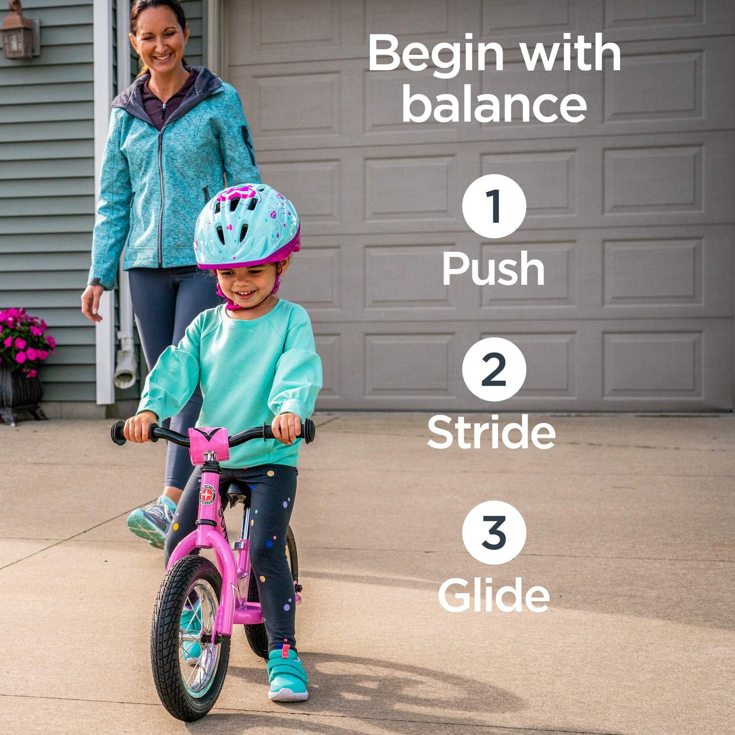 Schwinn Toddler Balance Bike, Boys and Girls, Fits Kids 28-38-Inches Tall, with 12-Inch Wheels, Beginner Rider Training, Pink